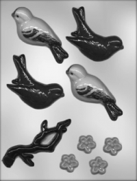 Plastmót - Fuglar, grein og blóm image